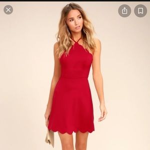 Lulus red scallop mini dress